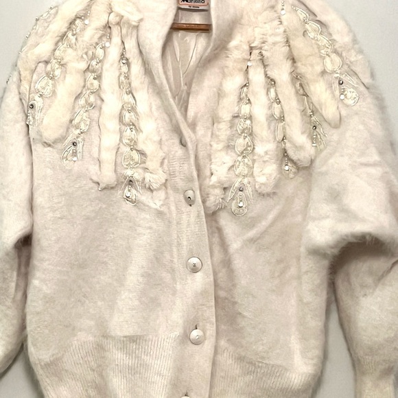 Vintage Mariella rabbit and nylon zip Jacket size L - Picture 3 of 10